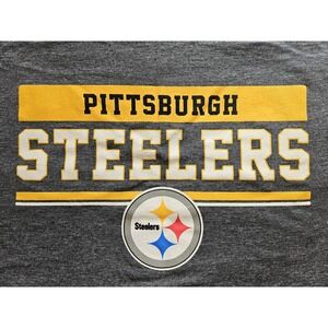 NFL Team Apparel Pittsburgh Steelers Gray Graphic Print Short Sleeve T-Shirt, XL